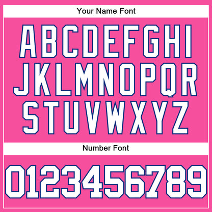 Custom Pink White-Royal Authentic Baseball Jersey - Sky-Custom