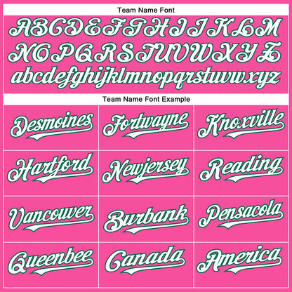 Custom Pink White-Kelly Green Authentic Baseball Jersey - Sky-Custom