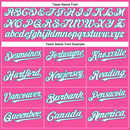 Custom Pink White-Teal Authentic Baseball Jersey - Sky-Custom
