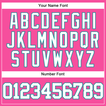 Custom Pink White-Teal Authentic Baseball Jersey - Sky-Custom