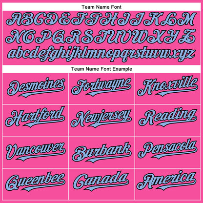 Custom Pink Light Blue-Black Authentic Baseball Jersey - Sky-Custom