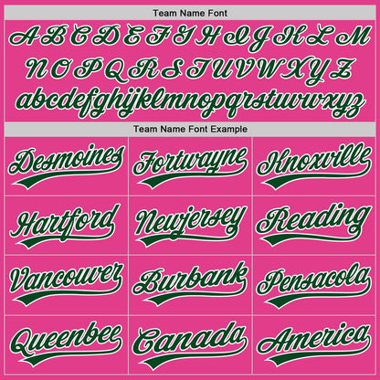 Custom Pink Green-White Authentic Throwback Baseball Jersey - Sky-Custom