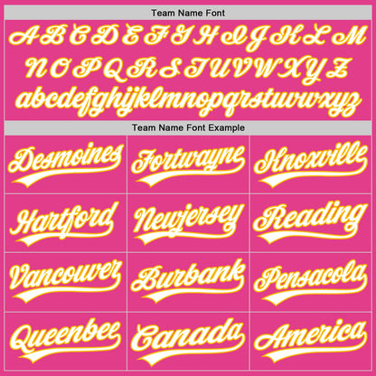 Custom Pink White-Gold Authentic Throwback Baseball Jersey - Sky-Custom