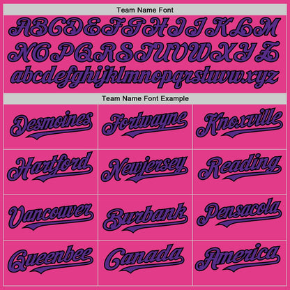 Custom Pink Purple-Black Mesh Authentic Throwback Baseball Jersey - Sky-Custom