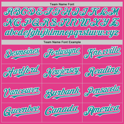 Custom Pink Teal-White Mesh Authentic Throwback Baseball Jersey - Sky-Custom