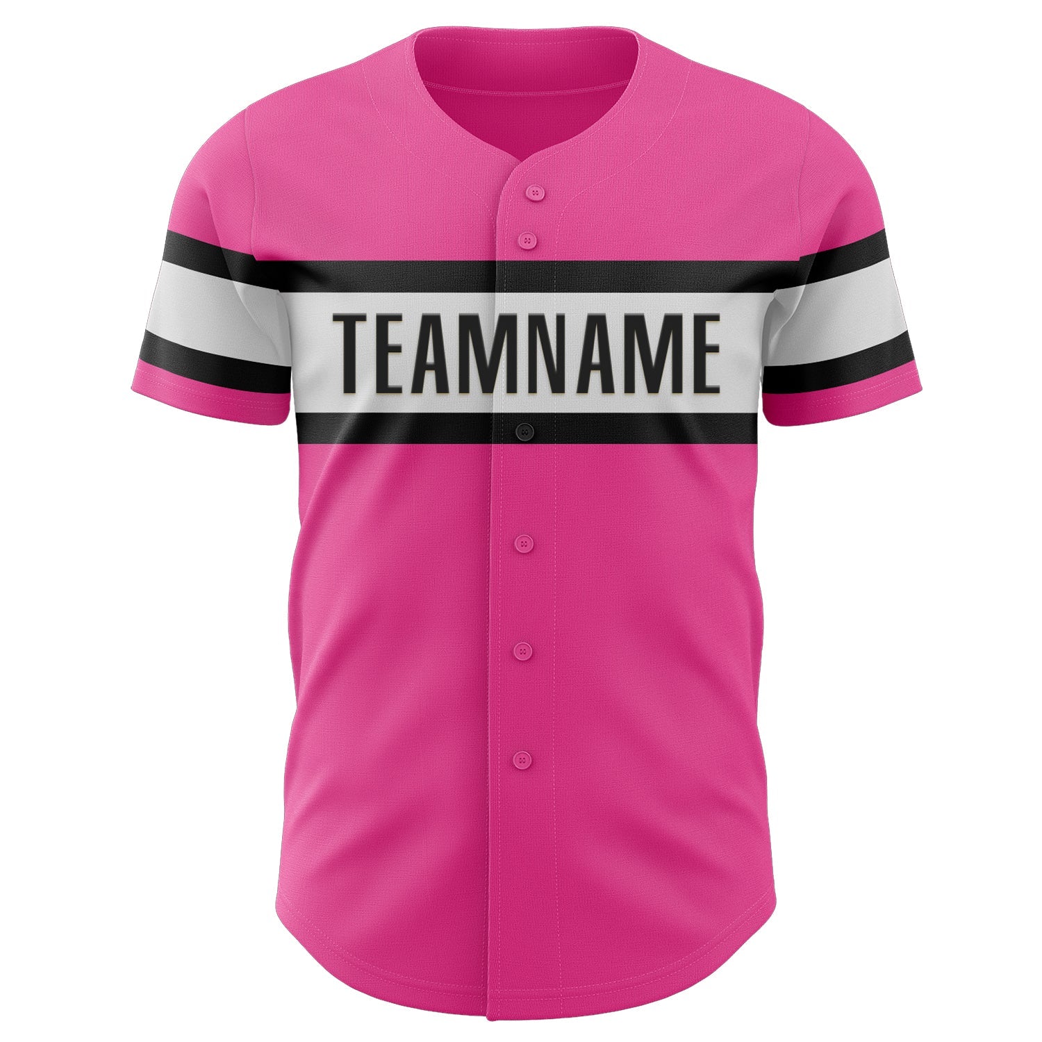 Custom Pink White-Black Authentic Baseball Jersey - Sky-Custom