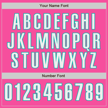 Custom Pink White-Aqua Authentic Baseball Jersey - Sky-Custom