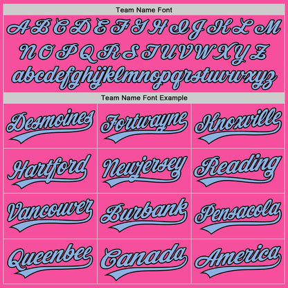 Custom Pink Light Blue-Black Authentic Baseball Jersey - Sky-Custom