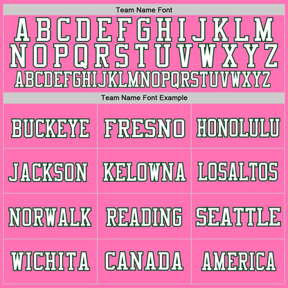 Custom Pink Green-White Mesh Authentic Throwback Football Jersey - Sky-Custom