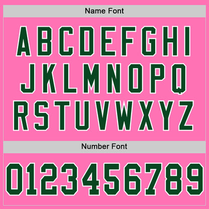 Custom Pink Green-White Mesh Authentic Throwback Football Jersey - Sky-Custom