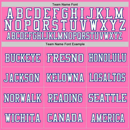 Custom Pink Royal-White Mesh Authentic Throwback Football Jersey - Sky-Custom