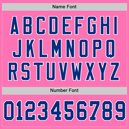 Custom Pink Royal-White Mesh Authentic Throwback Football Jersey - Sky-Custom