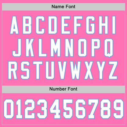 Custom Pink White-Light Blue Mesh Authentic Throwback Football Jersey - Sky-Custom