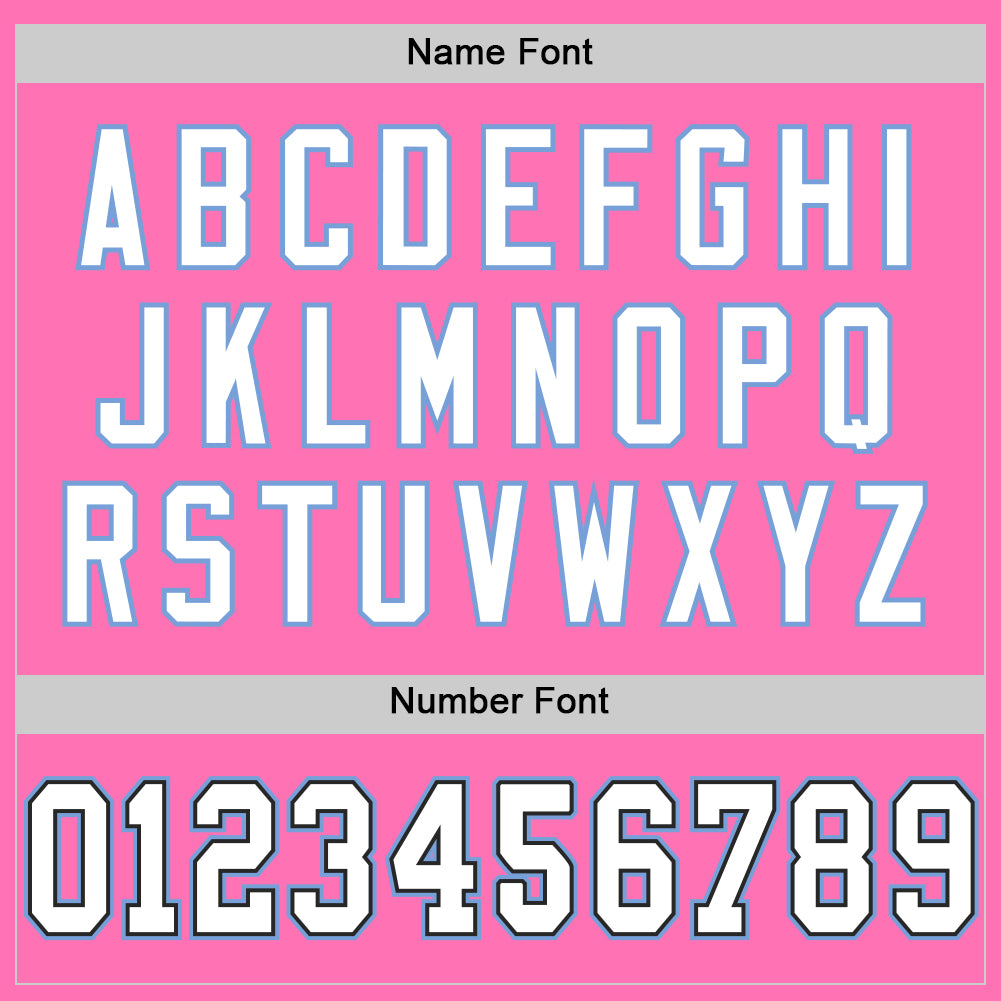 Custom Pink Black-Light Blue Mesh Authentic Throwback Football Jersey - Sky-Custom