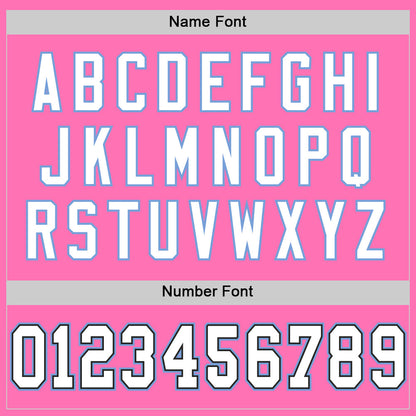 Custom Pink Black-Light Blue Mesh Authentic Throwback Football Jersey - Sky-Custom