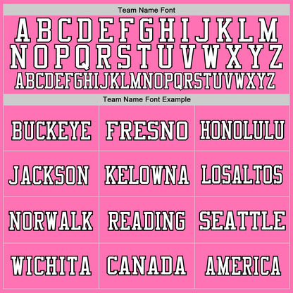 Custom Pink White-Black Mesh Authentic Throwback Football Jersey - Sky-Custom