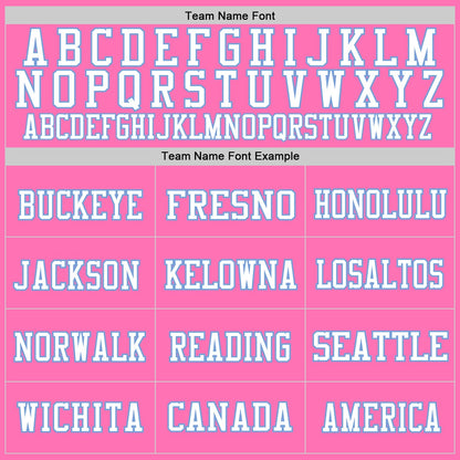 Custom Pink Light Blue-White Mesh Authentic Throwback Football Jersey - Sky-Custom