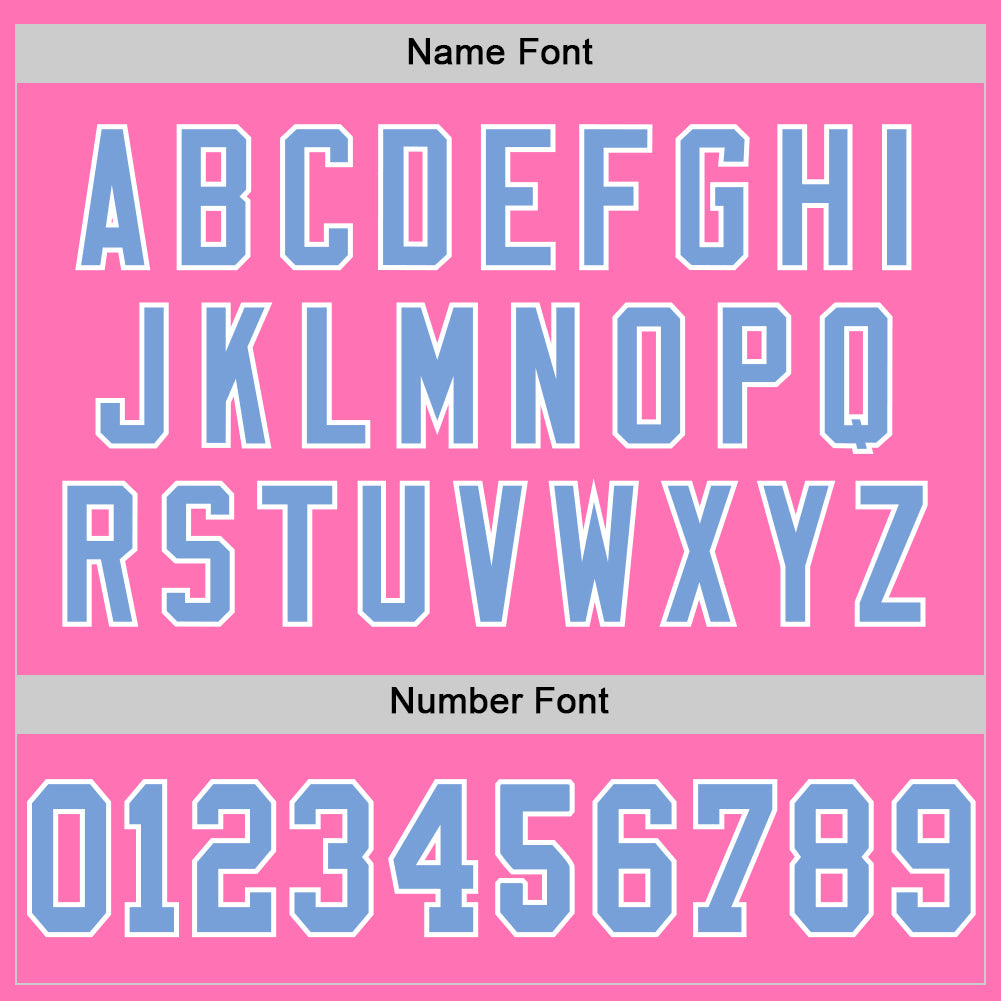 Custom Pink Light Blue-White Mesh Authentic Throwback Football Jersey - Sky-Custom