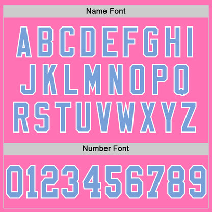 Custom Pink Light Blue-White Mesh Authentic Throwback Football Jersey - Sky-Custom