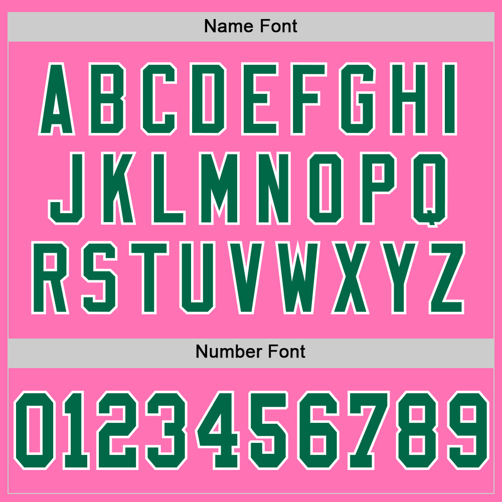 Custom Pink Kelly Green-White Mesh Authentic Throwback Football Jersey - Sky-Custom