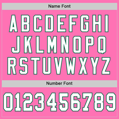 Custom Pink White-Kelly Green Mesh Authentic Throwback Football Jersey - Sky-Custom