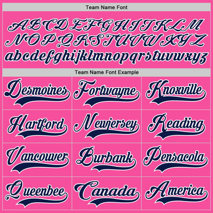 Custom Pink Navy-White Hockey Lace Neck Jersey - Sky-Custom