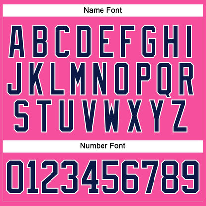 Custom Pink Navy-White Hockey Lace Neck Jersey - Sky-Custom