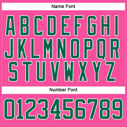 Custom Pink Kelly Green-White Hockey Lace Neck Jersey - Sky-Custom