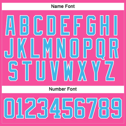 Custom Pink Sky Blue-White Hockey Lace Neck Jersey - Sky-Custom