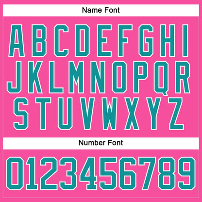 Custom Pink Teal-White Hockey Lace Neck Jersey - Sky-Custom