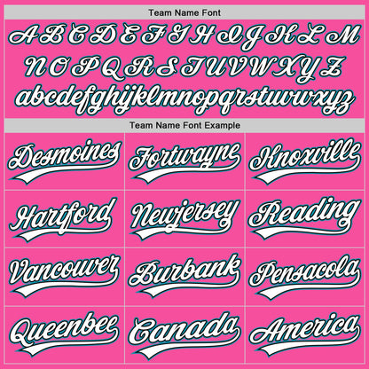 Custom Pink Black-Teal Authentic Throwback Baseball Jersey - Sky-Custom