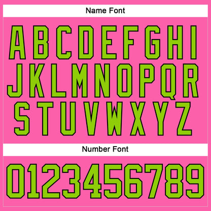 Custom Pink Neon Green-Black Hockey Jersey - Sky-Custom
