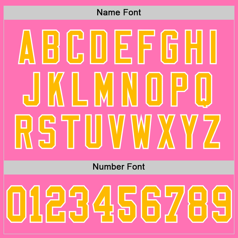 Custom Pink Gold-White Mesh Authentic Football Jersey - Sky-Custom