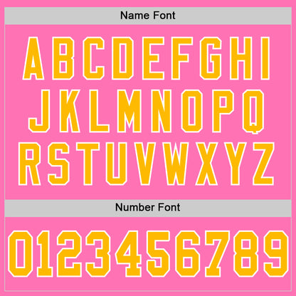 Custom Pink Gold-White Mesh Authentic Football Jersey - Sky-Custom