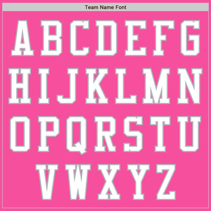 Custom Pink White-Gray Authentic Baseball Jersey - Sky-Custom