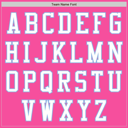 Custom Pink White-Light Blue Authentic Baseball Jersey - Sky-Custom