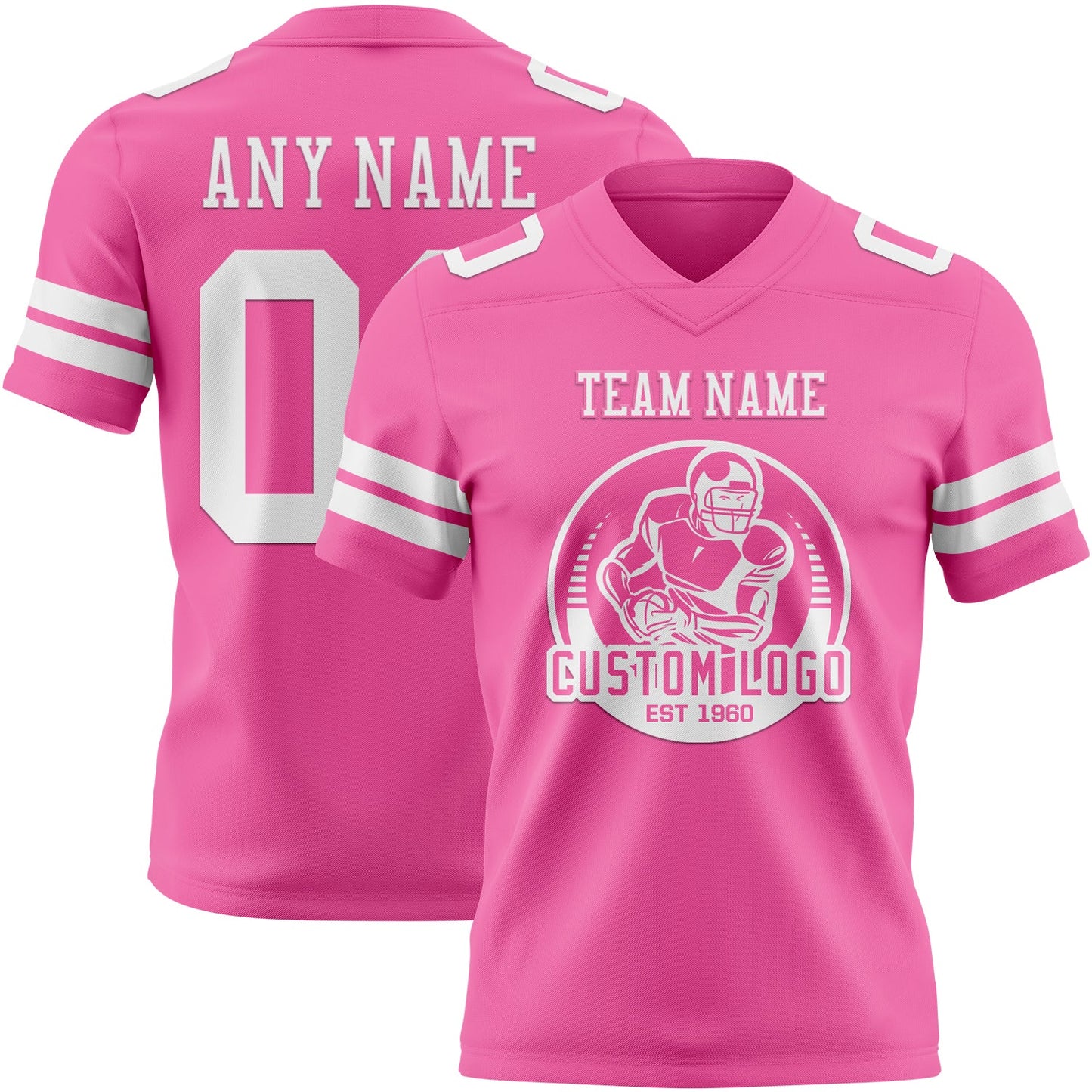 Custom Pink White Mesh Authentic Football Jersey - Sky-Custom