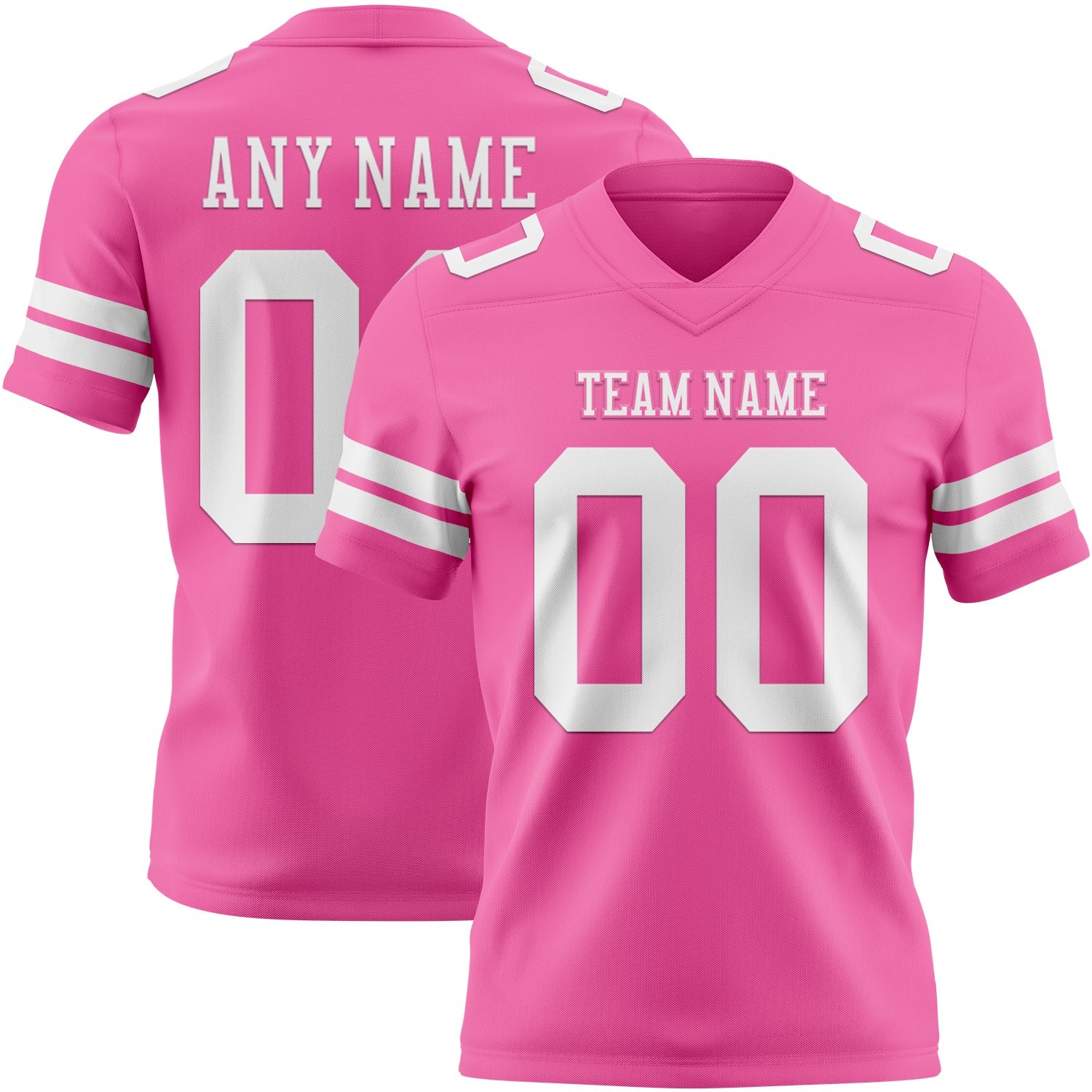 Custom Pink White Mesh Authentic Football Jersey - Sky-Custom