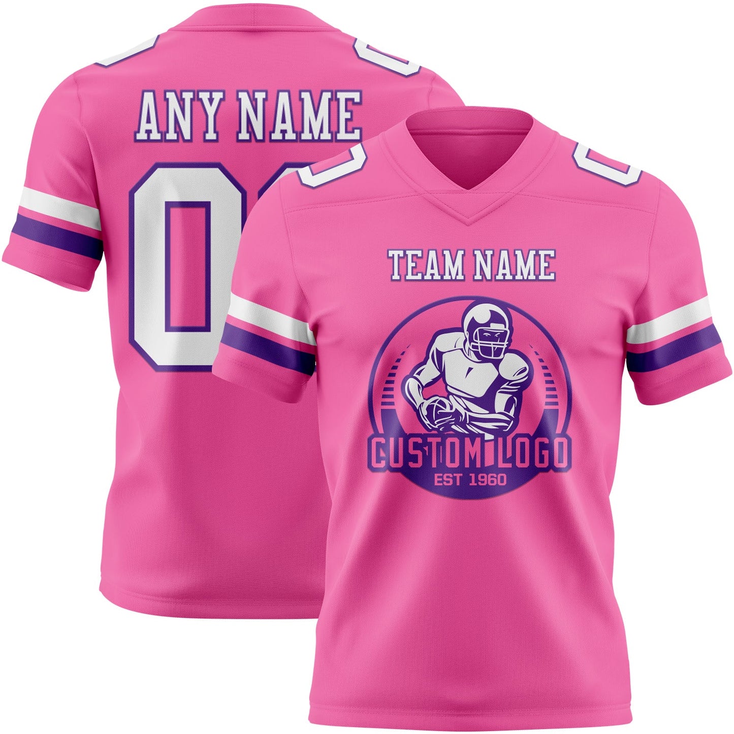 Custom Pink White-Purple Mesh Authentic Football Jersey - Sky-Custom