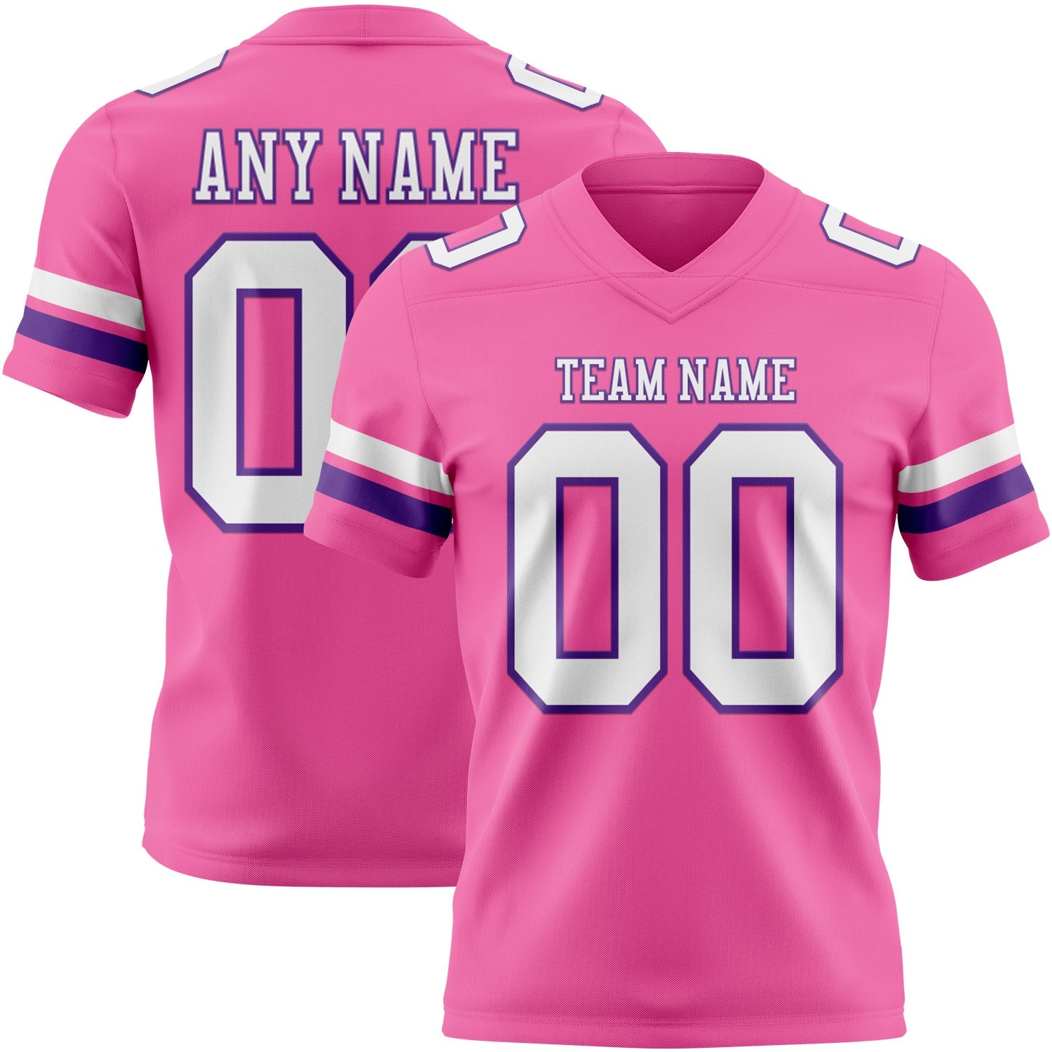 Custom Pink White-Purple Mesh Authentic Football Jersey - Sky-Custom