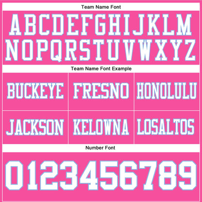 Custom Pink White-Light Blue Mesh Authentic Football Jersey - Sky-Custom