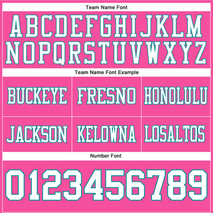 Custom Pink White-Teal Mesh Authentic Football Jersey - Sky-Custom