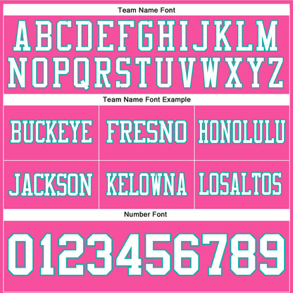 Custom Pink White-Aqua Mesh Authentic Football Jersey - Sky-Custom