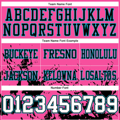 Custom Pink White Black-Lakes Blue Splash Mesh Authentic Football Jersey - Sky-Custom