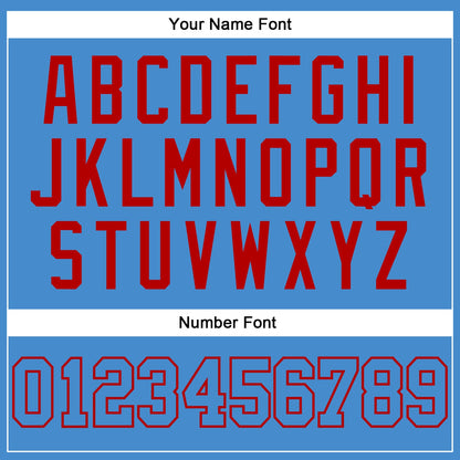 Custom Powder Blue Powder Blue-Red Authentic Baseball Jersey - Sky-Custom
