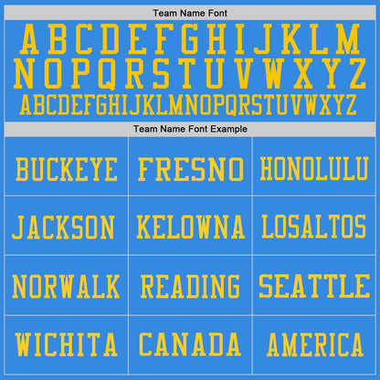 Custom Powder Blue Gold Mesh Authentic Throwback Football Jersey - Sky-Custom