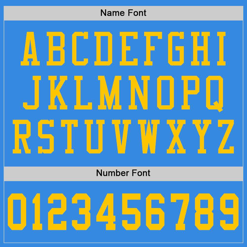 Custom Powder Blue Gold Mesh Authentic Throwback Football Jersey - Sky-Custom