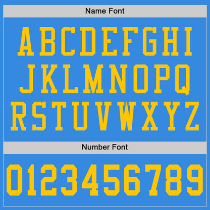 Custom Powder Blue Gold Mesh Authentic Throwback Football Jersey - Sky-Custom