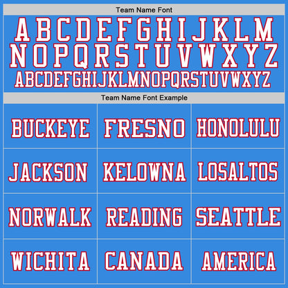 Custom Powder Blue Red-Navy Mesh Authentic Throwback Football Jersey - Sky-Custom