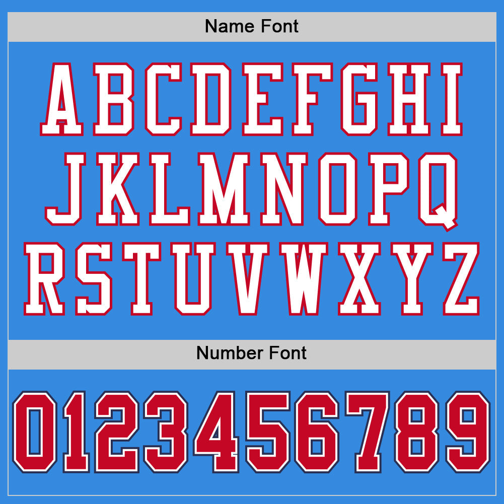 Custom Powder Blue Red-Navy Mesh Authentic Throwback Football Jersey - Sky-Custom